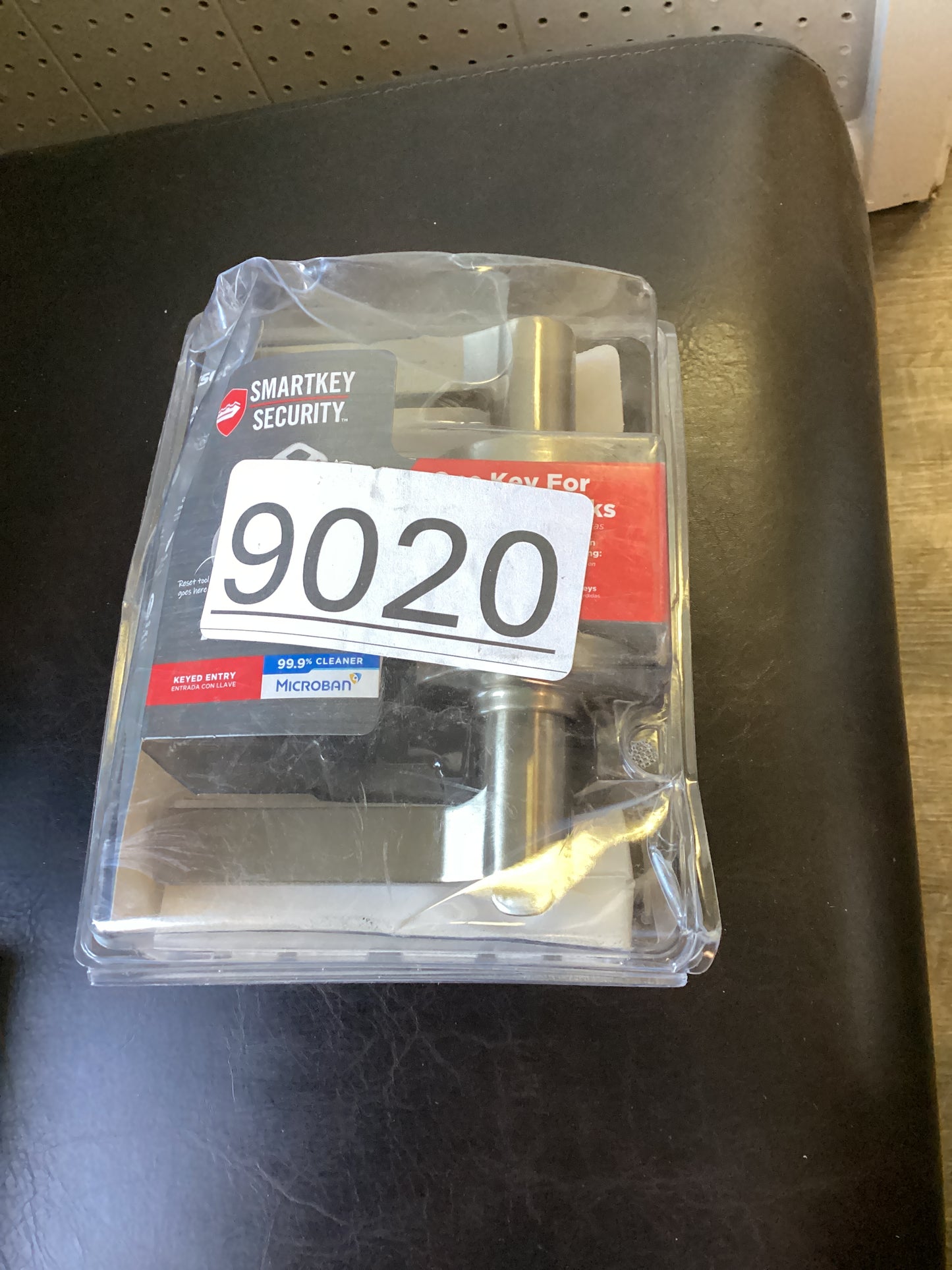 Hollis Round Rose Satin Nickel Keyed Entry Door Handle Featuring SmartKey Security