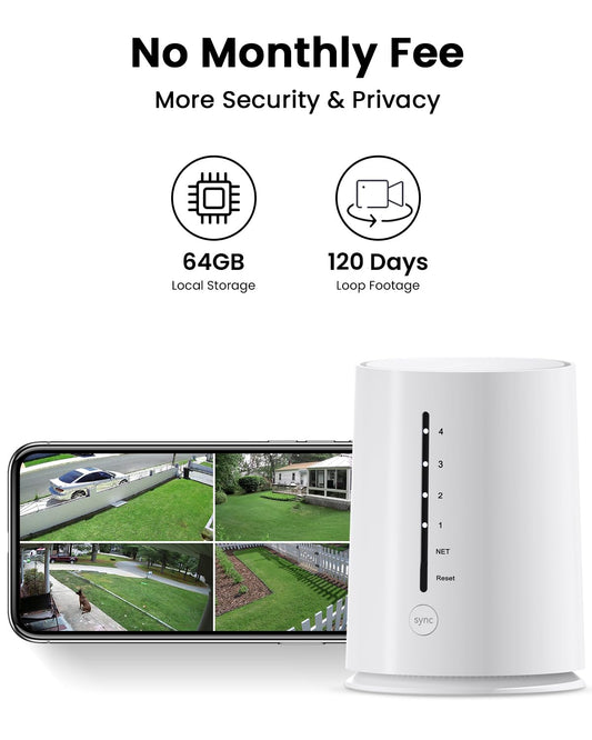 ARCCTV Security Cameras Wireless Outdoor, 4 Cam-Kit, 4MP Solar Security Camera Wireless System with 360° Pan & Tilt, HD Color Night Vision, Motion Detection, 64GB Memory Card, No Monthly Fee