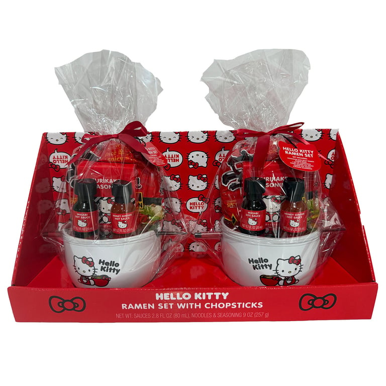 Hello Kitty Ramen Gift Ceramic Bowls with Chopsticks 2-Pack