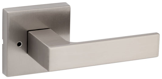 Singapore Square Satin Nickel Bed/Bath Door Handle with Microban and Lock