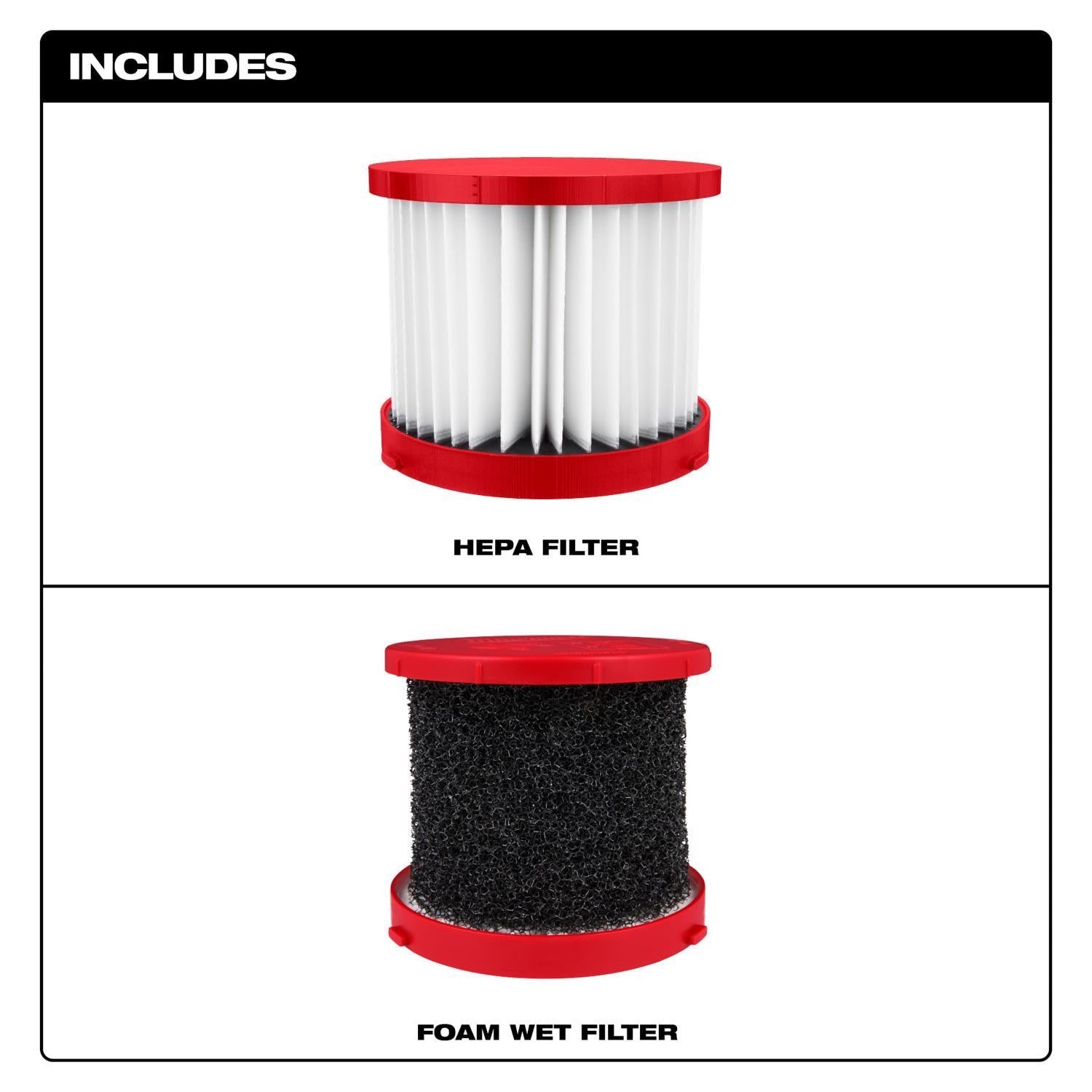 M18/M12 HEPA Wet/Dry Vacuum Filter (2-Pack)