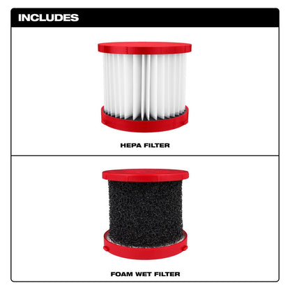 M18/M12 HEPA Wet/Dry Vacuum Filter (2-Pack)