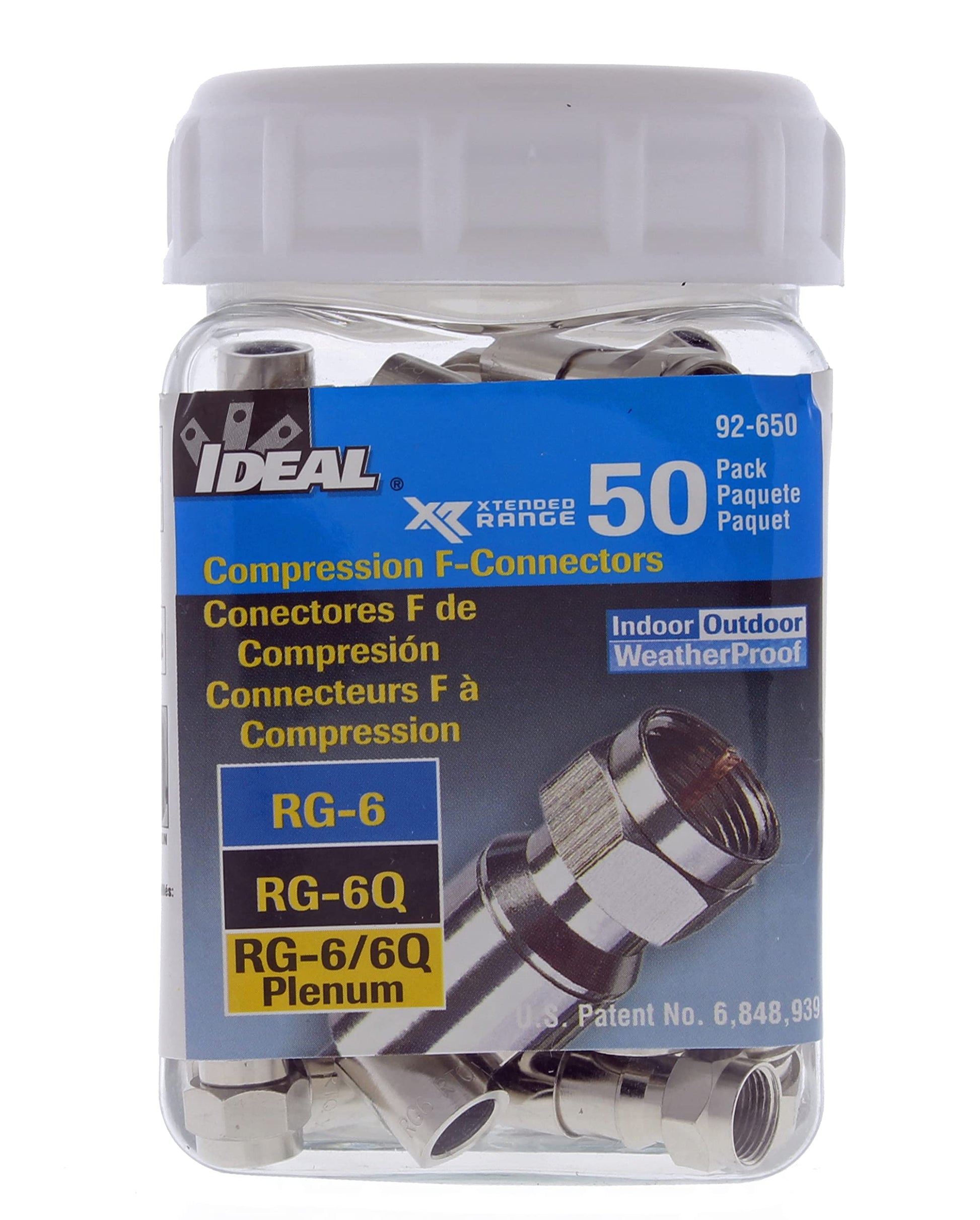 IDEAL Electrical RTQ RG-6 RTQ 92-650 Compression Connector (Pack of 50)