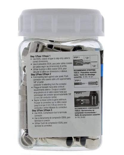 IDEAL Electrical RTQ RG-6 RTQ 92-650 Compression Connector (Pack of 50)