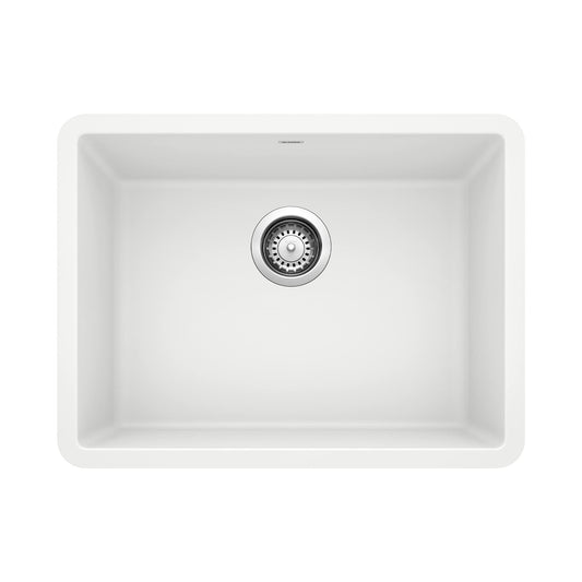 BLANCO Precis 24in. Single Bowl Kitchen Sink, White