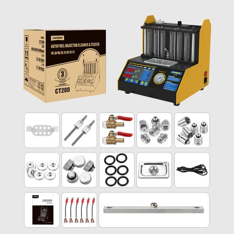 AUTOOL Ultrasonic Wave Fuel Injector Cleaner and Tester Automotive Fuel Injection Systems Cleaning Tools for All Petrol 6 Cylinder Vehicles Motorcycle
