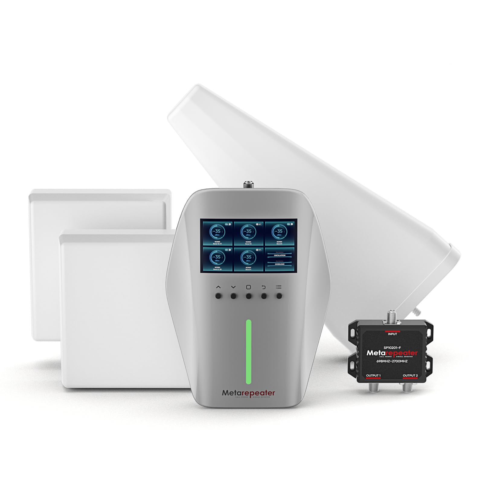 Cell Phone Booster for Multiroom, Cover 10,000 sq. ft. with 2 Indoor Antennas Cell Phone Signal Booster with LCD Display 5G Compatible for All Canadian Carriers, ISED Approved