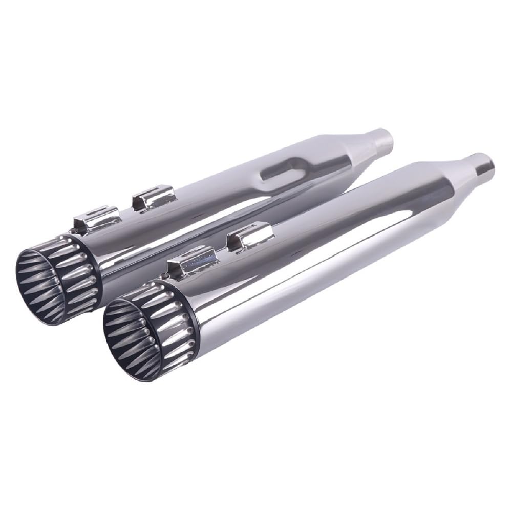 SHARKROAD Slip On Mufflers 4" Exhaust Pipe for Harley Touring 2009-2016 Bagger Pair Chrome-HDMF-409520CC