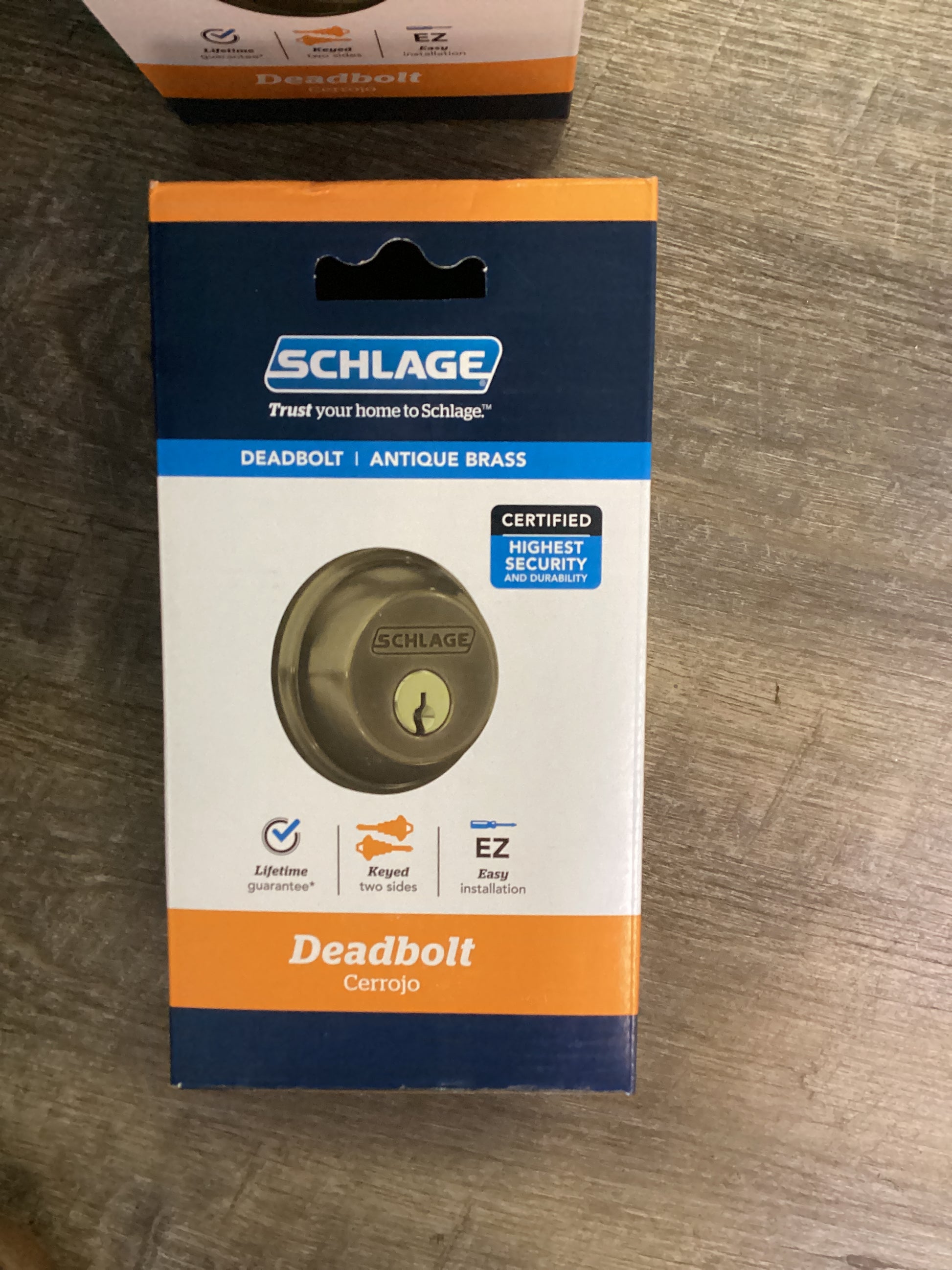 Schlage Antique Brass Zinc Double Cylinder Deadbolt