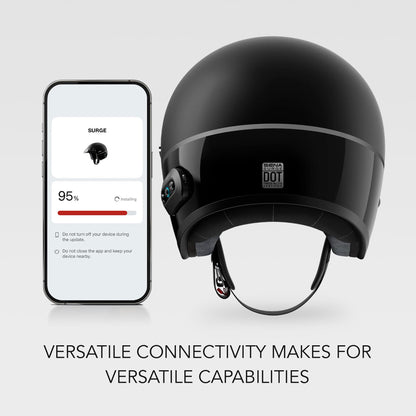 Sena Surge Mesh Intercom Enabled Open Face Smart Motorcycle Helmet (Gloss White/Matte Black, XXL)