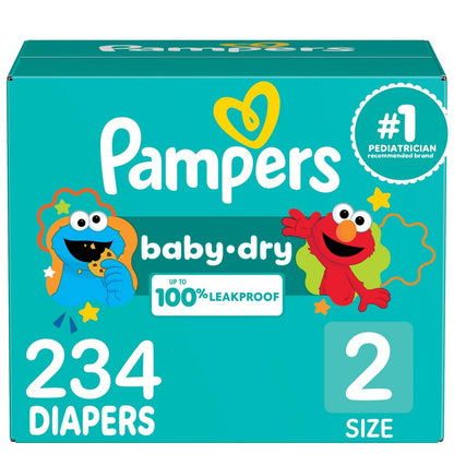 Pampers Baby Dry Disposable Diapers, Size 1, 252 Count, ONE MONTH SUPPLY