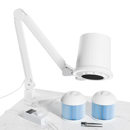 Gelpal 80W Industrial Nail Dust Collector, Adjustable 5000Pa Suction&3000lm Light,Comes With Two Replacement Filter And Universal Table Mount clamp, Low Noise Vacuum Fan for Polishing &Salon. (3000PA)