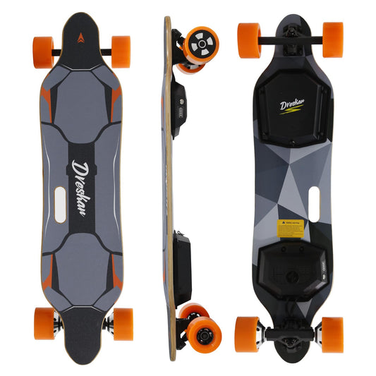 DresKar Electric Longboard for Adults, 25 Mph Top Speed, E-Skateboard,12.5 Miles Range, 900W Dual Motor,Electric Skateboard with Remote Control, Easy Carry Handle, 284 Lbs Max Load, PU Wheels
