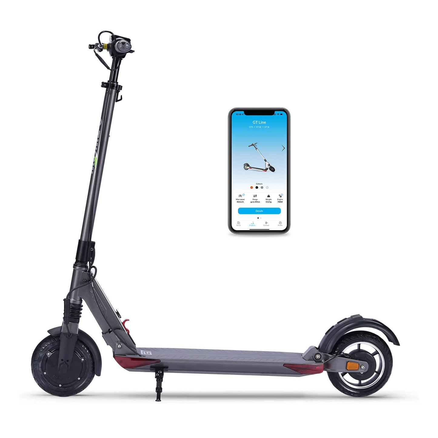 E-TWOW GT SE Electric Scooter, 31 Mile Range, 25 MPH Max Speed, 275lbs Max Load, Adjustable Handlebar Height, Lightweight(29lbs) and Foldable, Great for Commuting, UL Certified