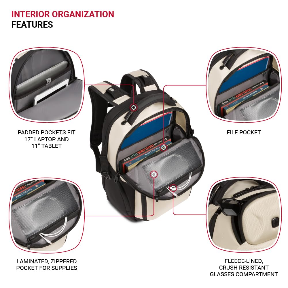 SwissGear Endure Scansmart Laptop Backpack, Vintage Khaki, 17.75-Inch, Swissgear Endure Scansmart Laptop Backpack