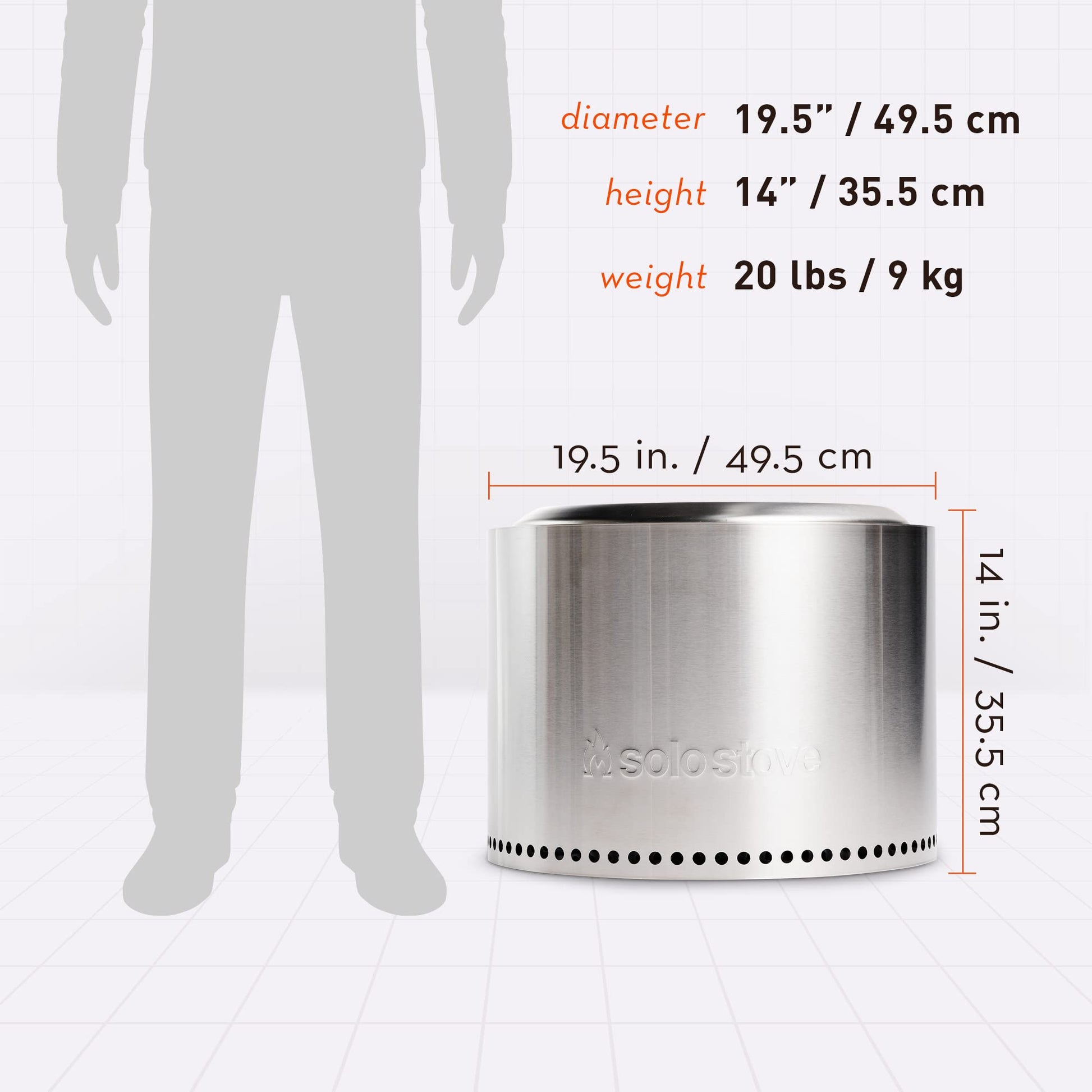 Solo Stove Bonfire 19.5" Smokeless Fire Pit with Removable Ash Pan | Portable Outdoor Fire Pit | Stainless Steel - Wood Burning Lightweight Fireplace | Ideal for 4-6 People, 20 lbs