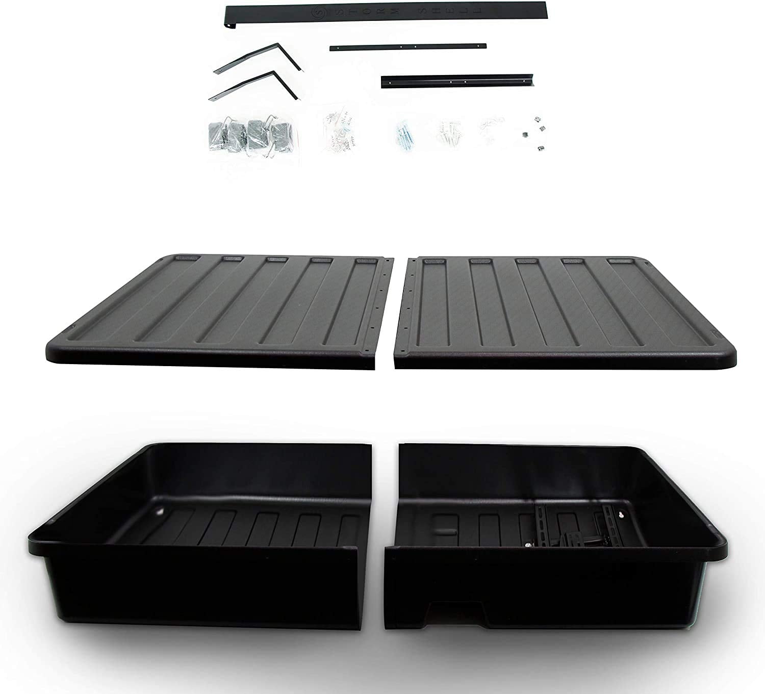 Storm Shell Outdoor TV Hard Cover Weatherproof Protection for Television - Mounts Right on The Wall - TV Wall Mounting Bracket Included … (45-55 inch), Black