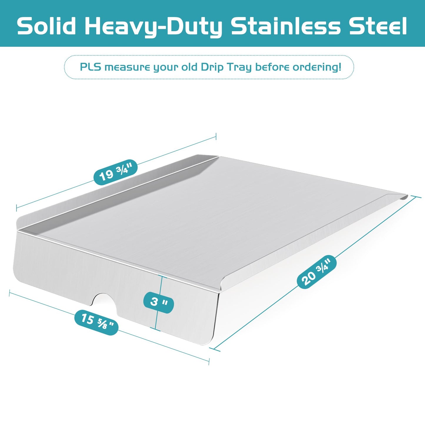 Unidanho Drip Tray for Traeger Heat Baffle Replacement Parts Pro Series 575 22 Lil' Tex Elite Century Pellet Grill Diffuser Plate Smoker BCA070 BAC012 Chef PG24-3 Grease Pan SmokePro BBQ Accessory
