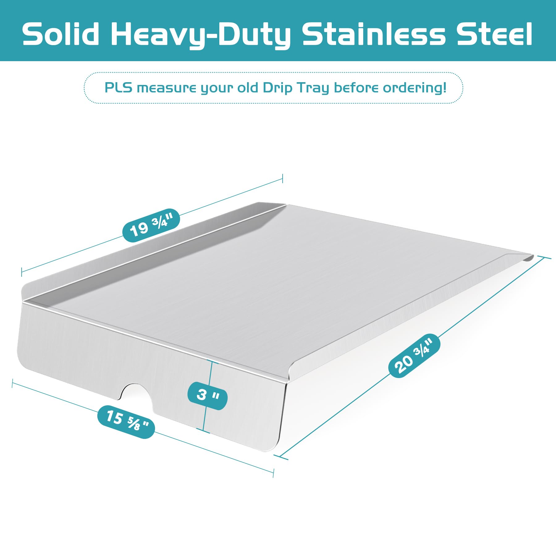 Unidanho Drip Tray for Traeger Heat Baffle Replacement Parts Pro Series 575 22 Lil' Tex Elite Century Pellet Grill Diffuser Plate Smoker BCA070 BAC012 Chef PG24-3 Grease Pan SmokePro BBQ Accessory