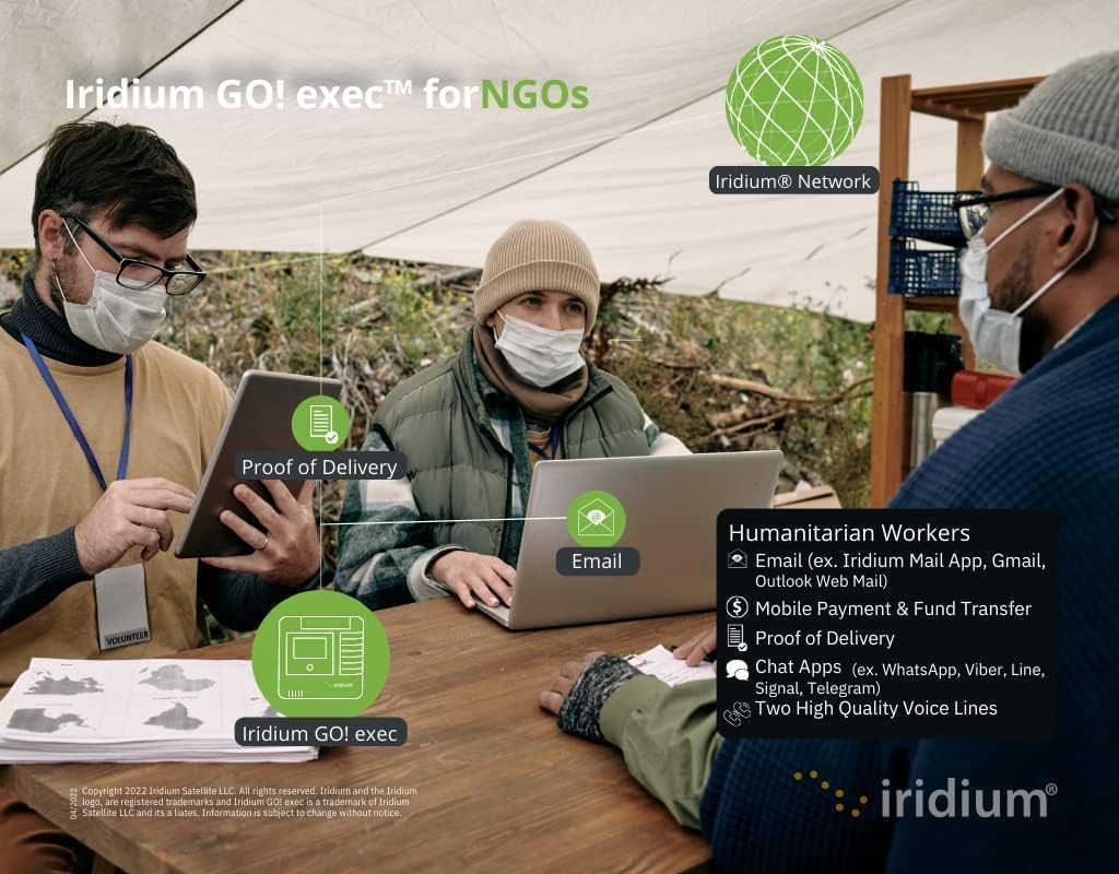 Iridium GO! Exec Satellite WiFi Hotspot - Voice, Messaging, Data | Portable | Secure Global Connectivity | Carry Case Included