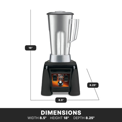Waring Commercial MX1200XTS 3.5 HP Blender with Variable Speed Dial Speed Controls and a 64 oz. Stainless Steel Container, 120V, 5-15 Phase Plug