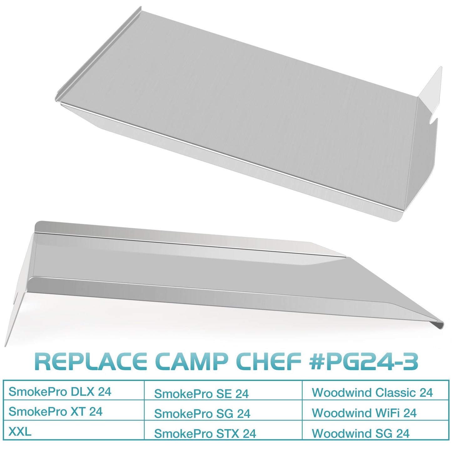 Unidanho Drip Tray for Traeger Heat Baffle Replacement Parts Pro Series 575 22 Lil' Tex Elite Century Pellet Grill Diffuser Plate Smoker BCA070 BAC012 Chef PG24-3 Grease Pan SmokePro BBQ Accessory
