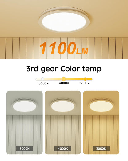 Fitop Bathroom Exhaust Fan with Light,130 CFM 47W Ceiling Mount Shower Ventilation Exhaust Fan, 1.5Sones Bathroom Vent Fan with Light, Fan 1100LM LED Light 3000K/4000K/5000K