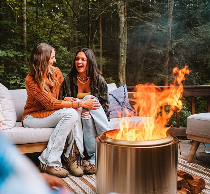 Solo Stove Bonfire 19.5" Smokeless Fire Pit with Removable Ash Pan | Portable Outdoor Fire Pit | Stainless Steel - Wood Burning Lightweight Fireplace | Ideal for 4-6 People, 20 lbs