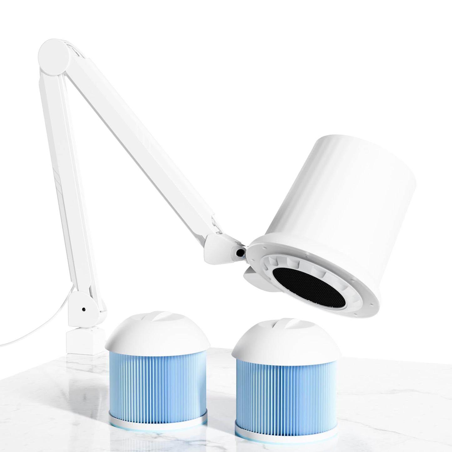 Gelpal 80W Industrial Nail Dust Collector, Adjustable 5000Pa Suction&3000lm Light,Comes With Two Replacement Filter And Universal Table Mount clamp, Low Noise Vacuum Fan for Polishing &Salon. (3000PA)