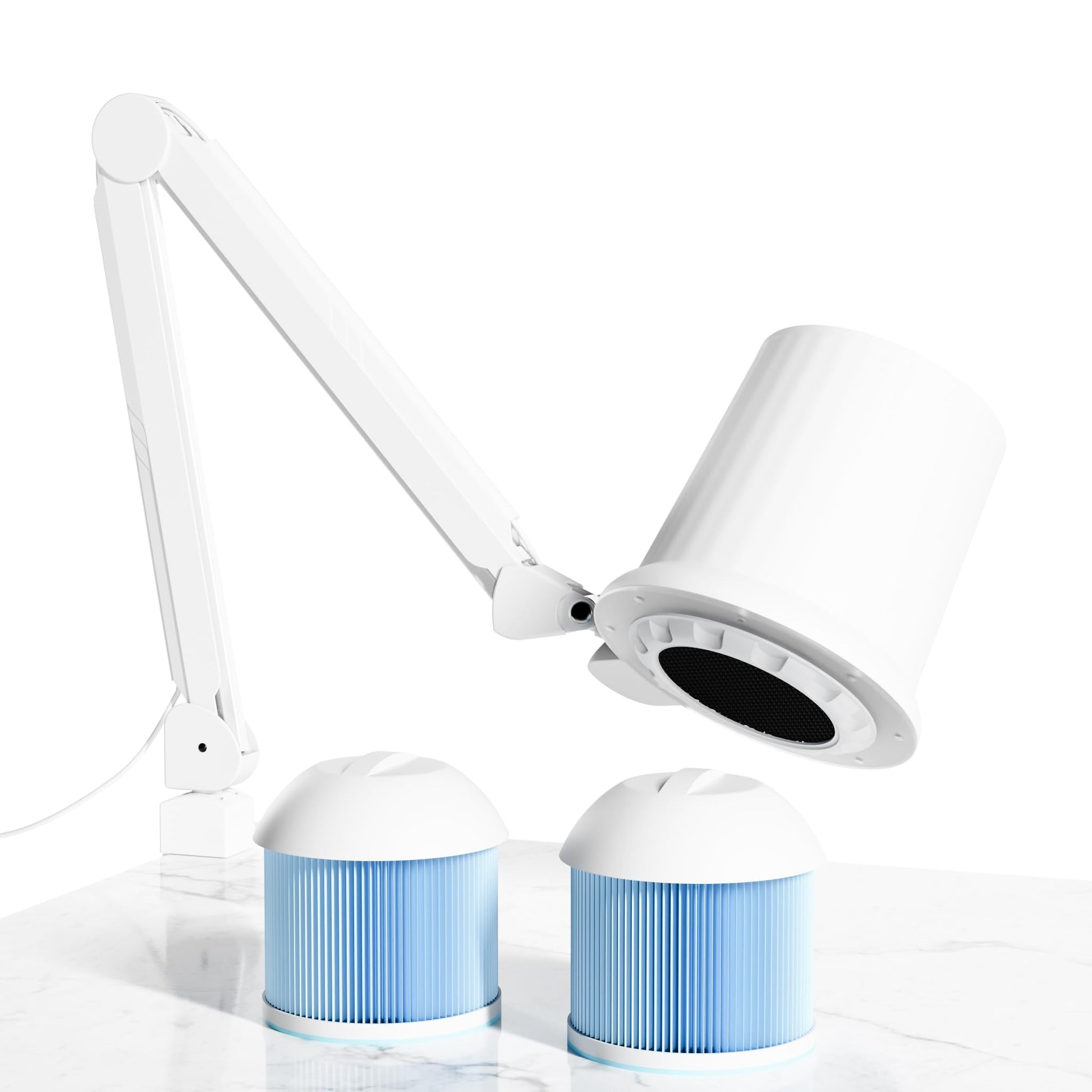 Gelpal 80W Industrial Nail Dust Collector, Adjustable 5000Pa Suction&3000lm Light,Comes With Two Replacement Filter And Universal Table Mount clamp, Low Noise Vacuum Fan for Polishing &Salon. (3000PA)