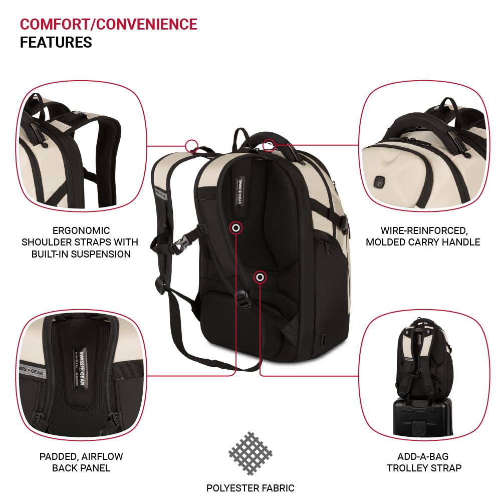 SwissGear Endure Scansmart Laptop Backpack, Vintage Khaki, 17.75-Inch, Swissgear Endure Scansmart Laptop Backpack