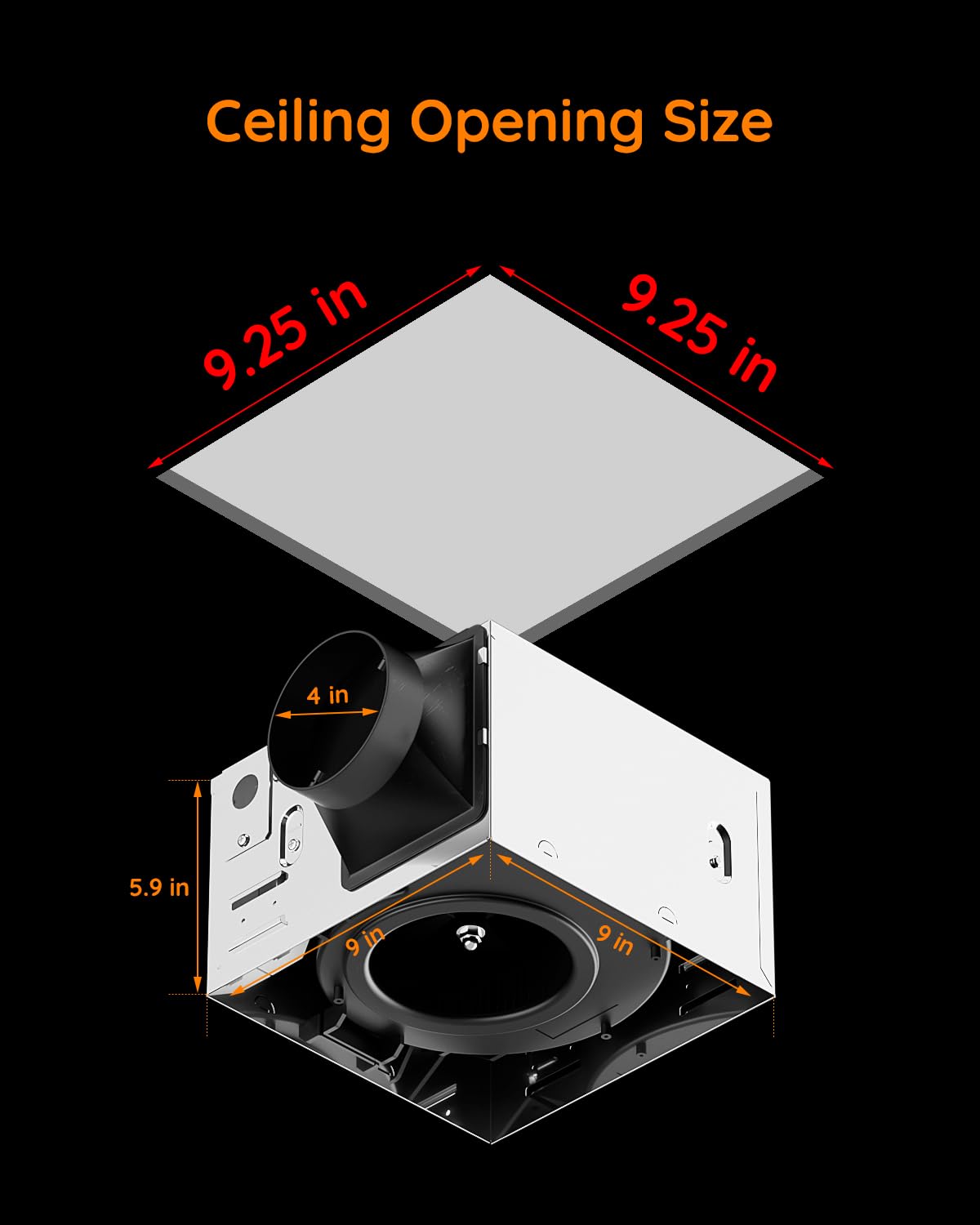 Fitop Bathroom Exhaust Fan with Light,130 CFM 47W Ceiling Mount Shower Ventilation Exhaust Fan, 1.5Sones Bathroom Vent Fan with Light, Fan 1100LM LED Light 3000K/4000K/5000K