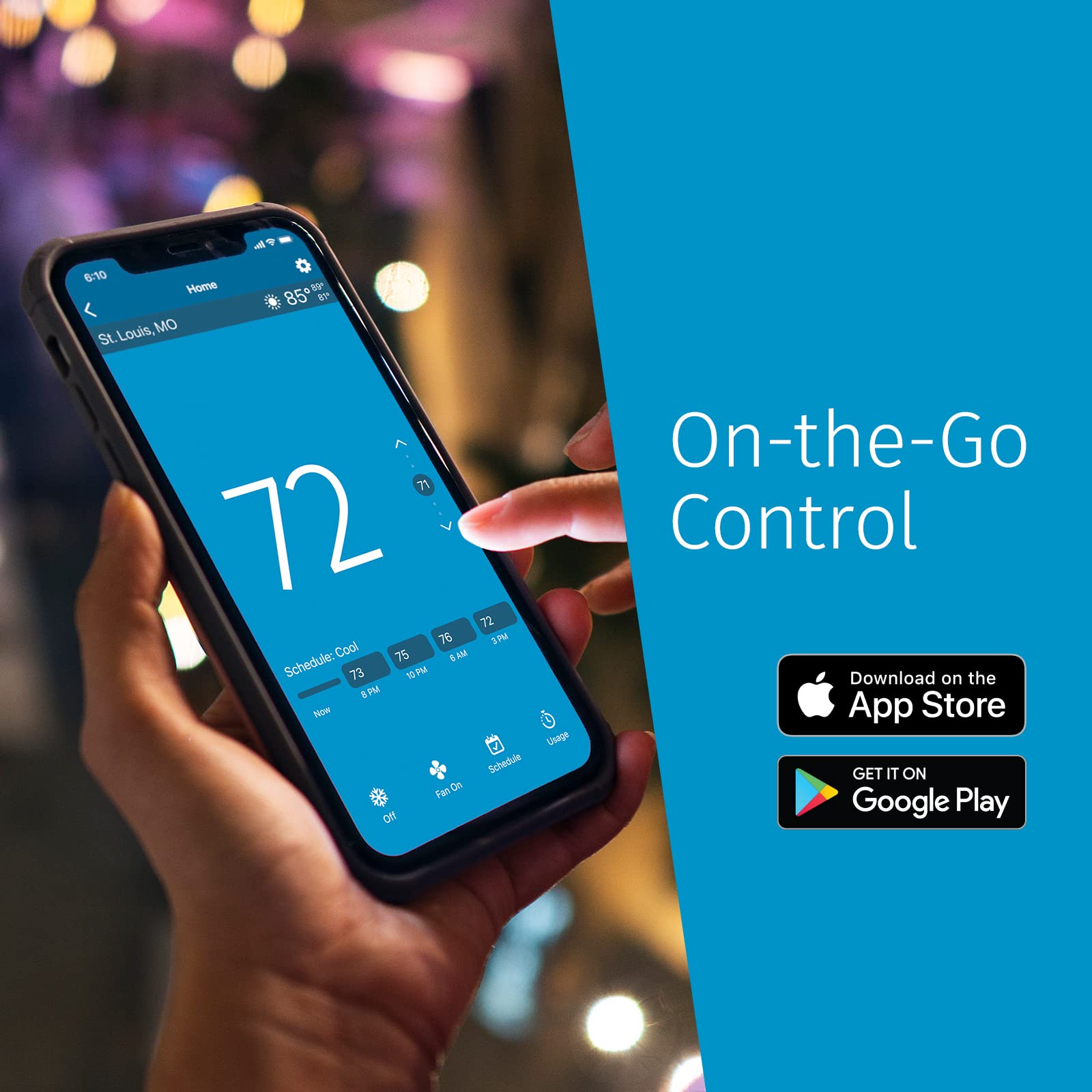 Sensi Lite Smart Thermostat, Data Privacy, Programmable, Wi-Fi, Easy DIY, Works With Alexa, Energy Star Certified, ST25, Most Systems C-Wire Not Required, Except On Heat/Cool Only and Heat Pump System