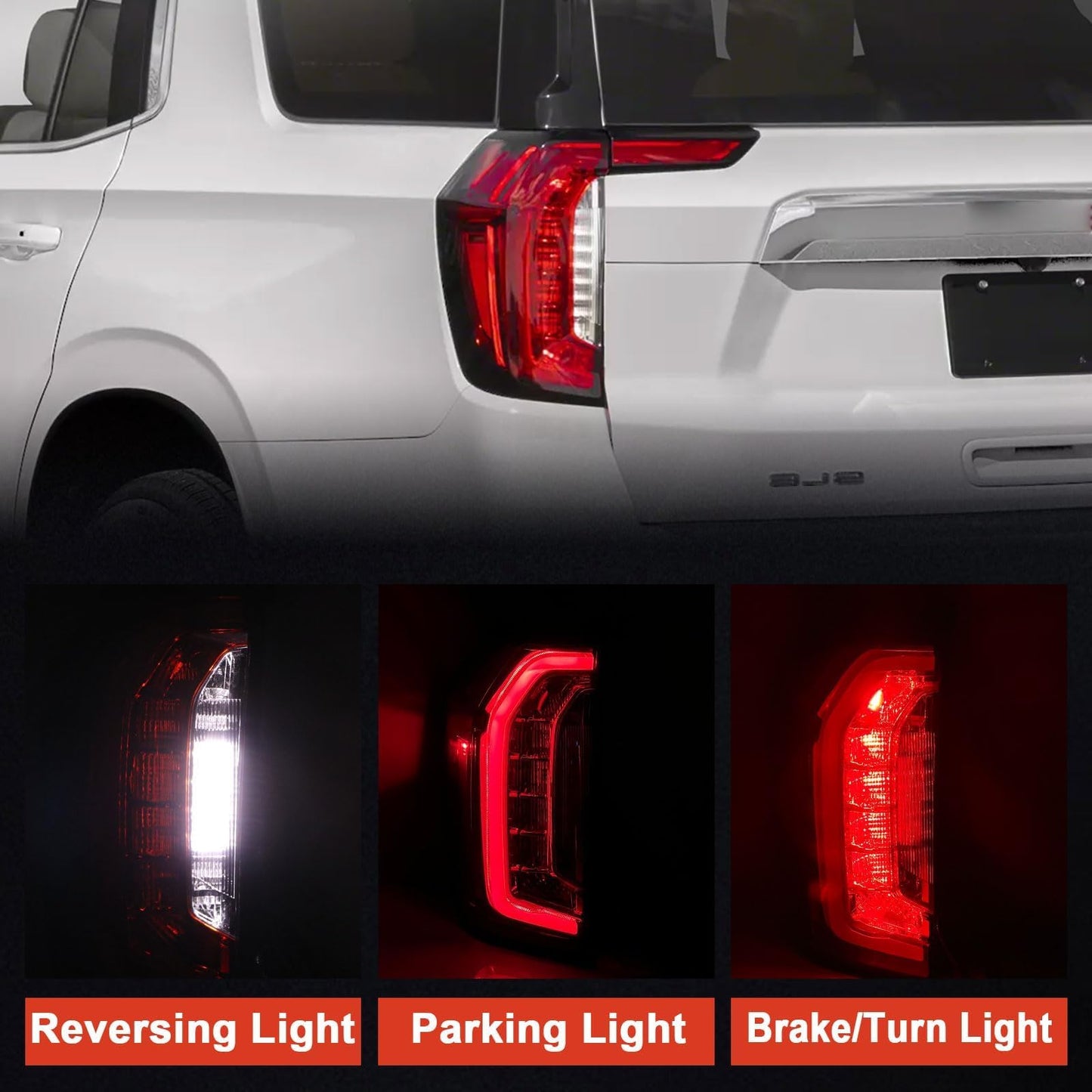 Lathsy Tail Light LED Compatible With 2021 2022 2023 2024 GMC Yukon/Yukon XL Outer Left Driver Side Taillight Replace 84816392