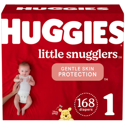 Huggies Little Snugglers Baby Diapers, Size 1, Mega Colossal, 168 Ct (Packaging may vary)