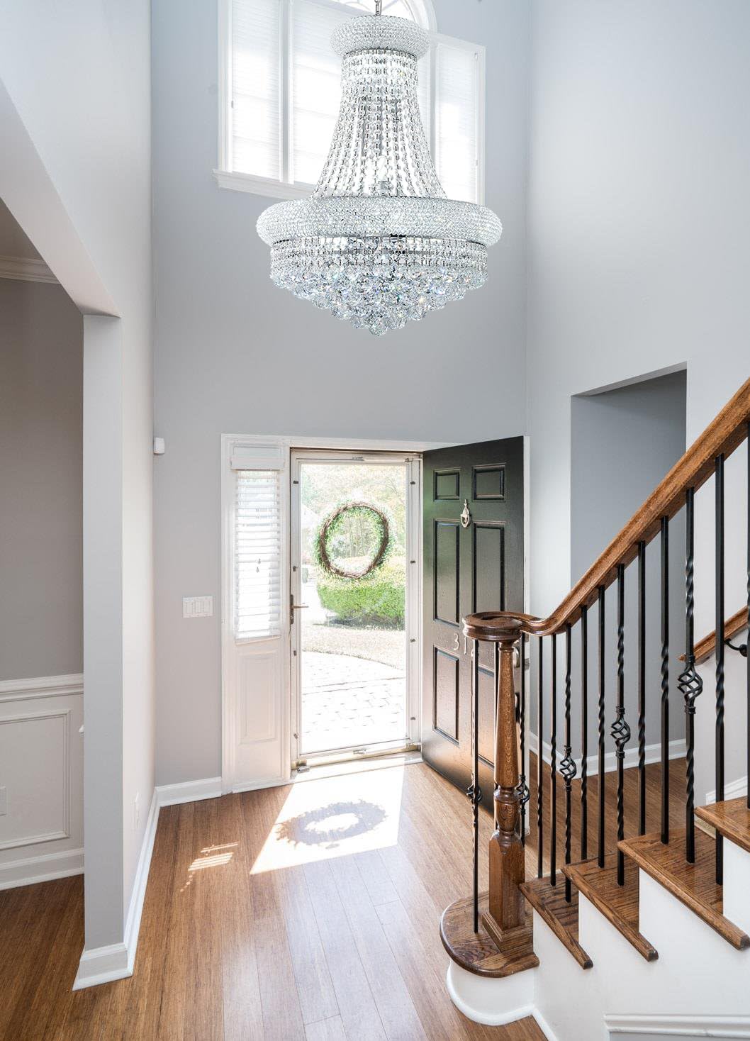 chandiry 12 Lights Chrome Finish Empire Crystal Chandelier Lighting for Dining Room Living Room Foyer Hallway Bedroom Entryway (Dia 22'')