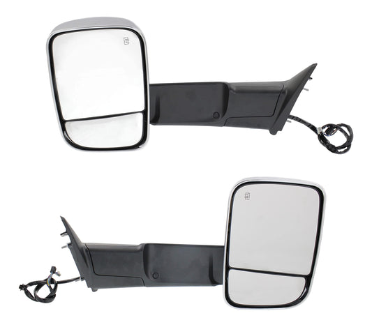 Garage-Pro Driver & Passenger Side Power Heated Towing Mirrors for Ram 2500 3500 2013-2018 Power Fold, Signal Light, Memory, Puddle Lamp, Chrome Glass, Towing Package, Blind Spot Mirrors 2 Pack
