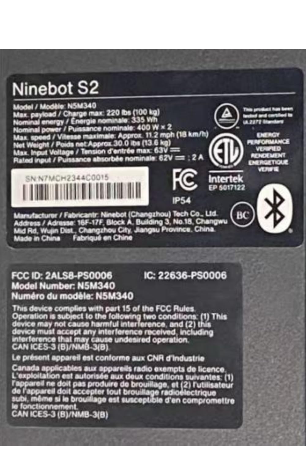 (NO CHARGER) Segway Ninebot S2 Electric Self-Balancing Scooter - Master Your Commute w/t 11.2 mph Max. Speed, 21.7 Mi Range, 10.5â€ Off Road Tires, Compatible w/t Gokart Kit, UL-2272 Certified