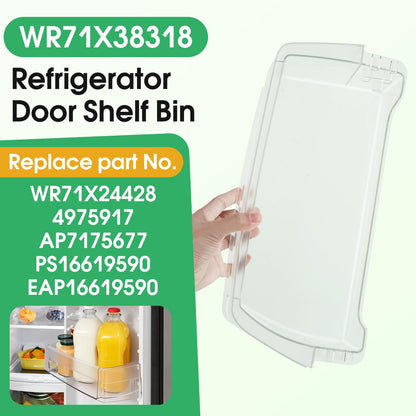 2025 Upgraded WR71X38318 Refrigerator Door Shelf Bin for GE, Replacement Part WR71X24428 4975917 AP7175677 PS16619590 EAP16619590