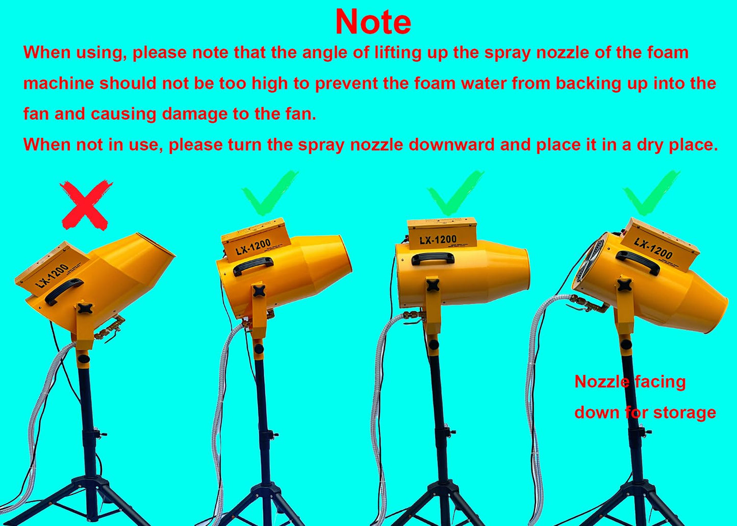 LANGXUN 2025 Upgrade Foam Machine for Party, 1200W High Power Foam Cannon Bubble Machine, Outdoor Summer Pool Party Water Toys for Adults & Kids, Birthdays Celebrations and Backyard Events