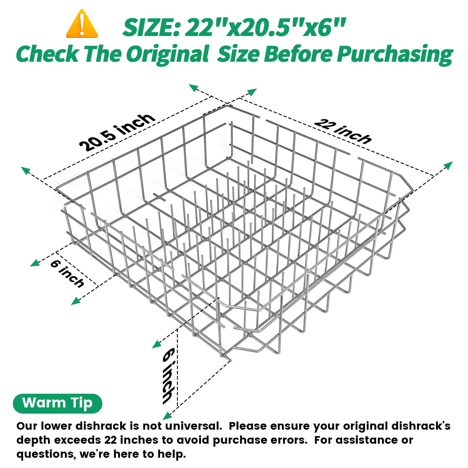 Upgraded W10728159 OEM Dishwasher Lower Rack Fit for Kitchenaid Dishwasher Rack, W10525646 W10780925 Dishwasher Rack Lower Intended for Maytag Dishwasher Parts Deep 22in Wide 20.5in 3-Year Service