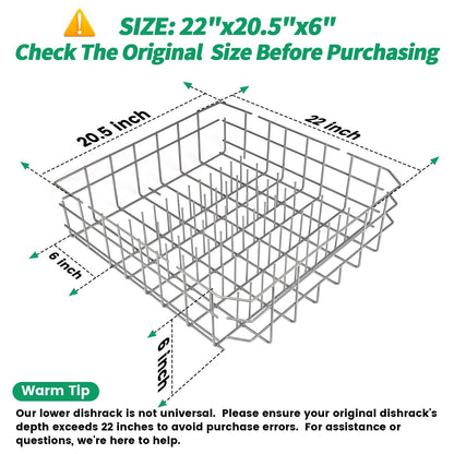Upgraded W10728159 OEM Dishwasher Lower Rack Fit for Kitchenaid Dishwasher Rack, W10525646 W10780925 Dishwasher Rack Lower Intended for Maytag Dishwasher Parts Deep 22in Wide 20.5in 3-Year Service