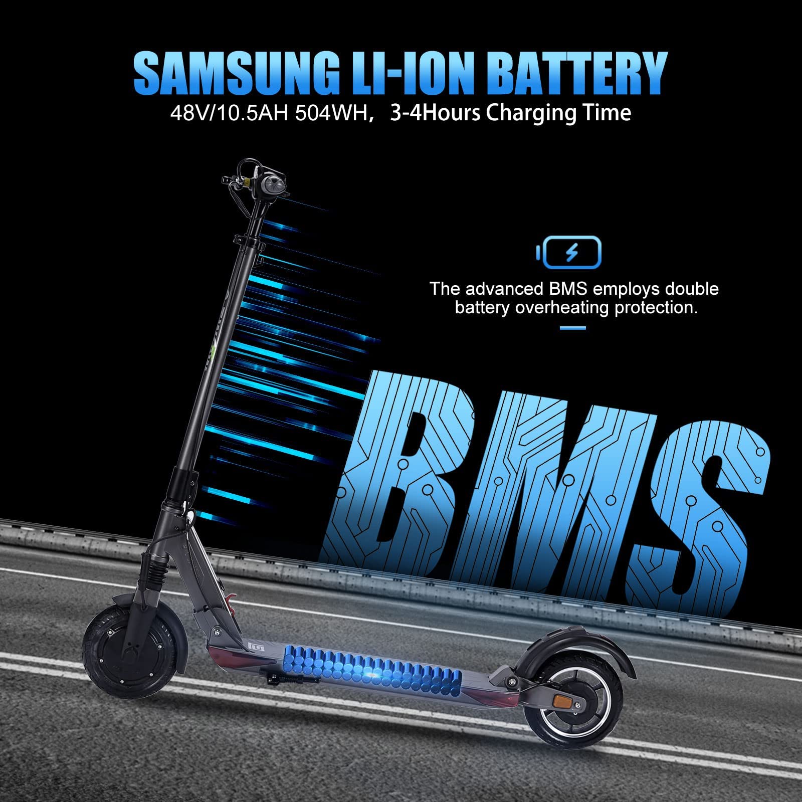 E-TWOW GT SE Electric Scooter, 31 Mile Range, 25 MPH Max Speed, 275lbs Max Load, Adjustable Handlebar Height, Lightweight(29lbs) and Foldable, Great for Commuting, UL Certified