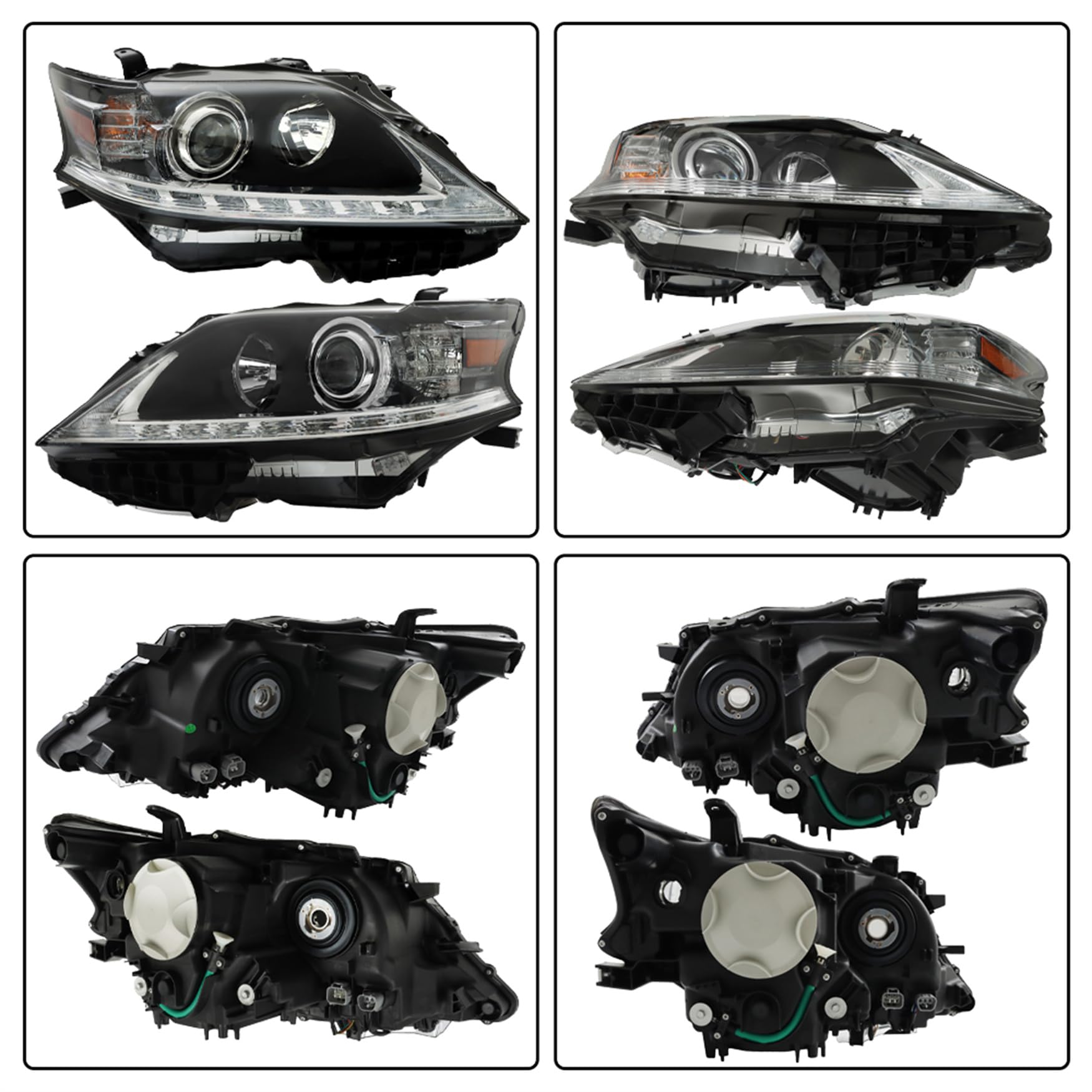 WFLNHB Headlights Assembly Replacement for 2013-2015 Lexus RX350 RX450h Headlights with DRL Set Driver ï¼† Passenger Side