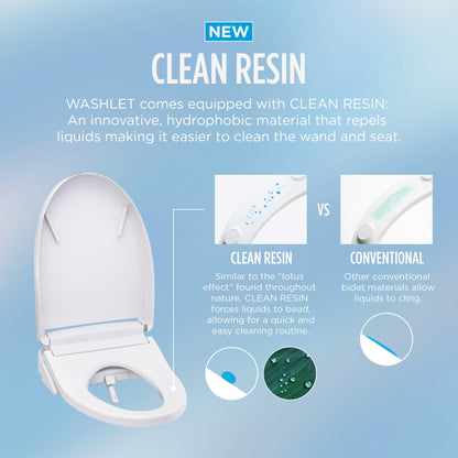 TOTO® WASHLET® KS6 Electronic Bidet Toilet Seat with Instantaneous Water Heating, PREMIST and EWATER+ Wand Cleaning, Elongated, Cotton White - SW3946#01
