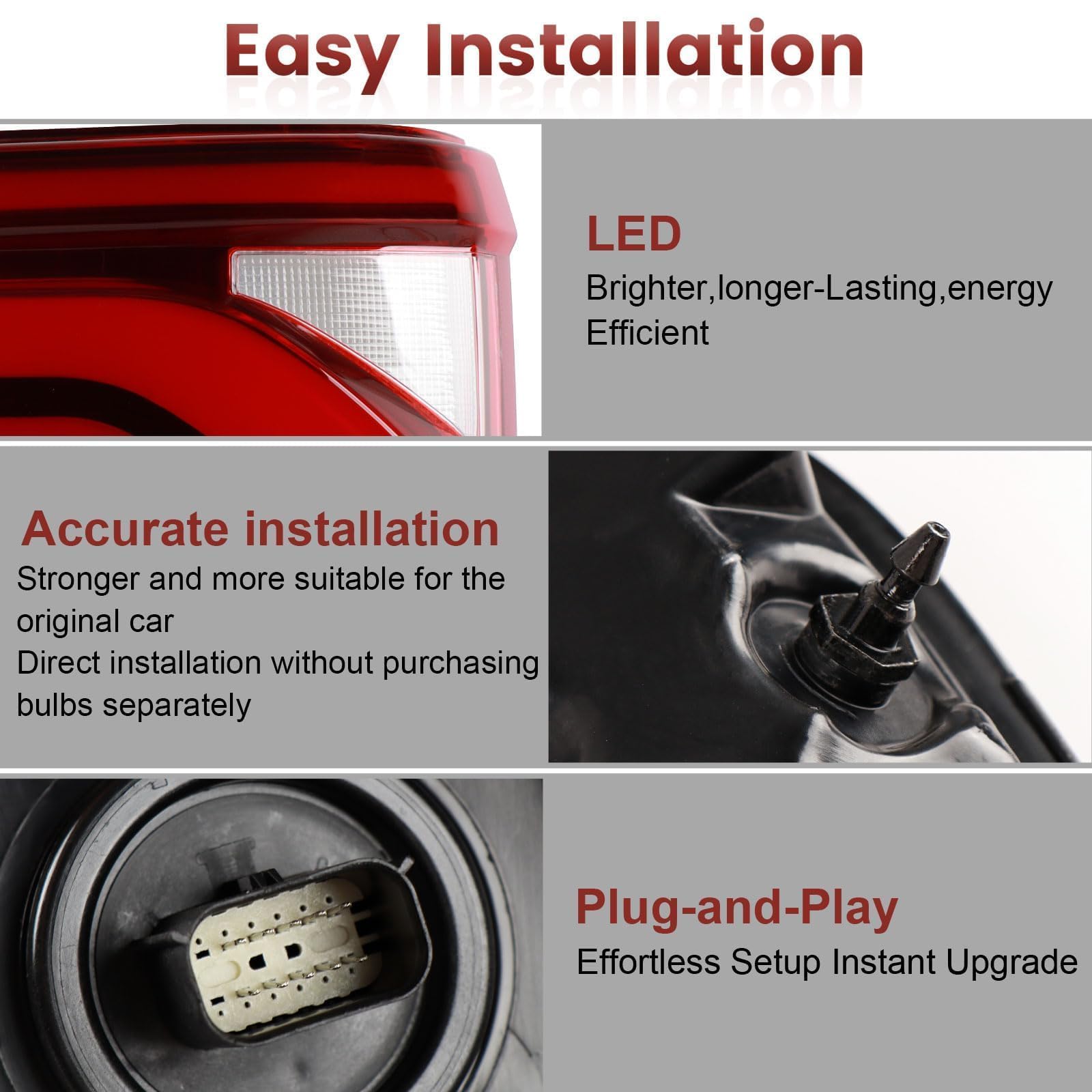 LED Tail lights W/Blind Spot Assembly Compatible with 2024 2025 Ford F150 King Ranch/Lariat/Limited/Platinum W/O Onboard Scales OE Style Rear Light Taillights Replacement for FO2819161 RL3Z13404B