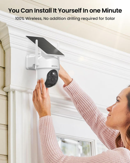 ARCCTV Security Cameras Wireless Outdoor, 4 Cam-Kit, 4MP Solar Security Camera Wireless System with 360Â° Pan & Tilt, HD Color Night Vision, Motion Detection, 64GB Memory Card, No Monthly Fee