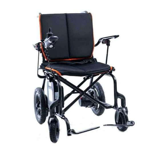 FeatherMobility - Black Lightweight Carbon Fiber Power Wheelchair - Right Hand Joystick - 29lb Frame