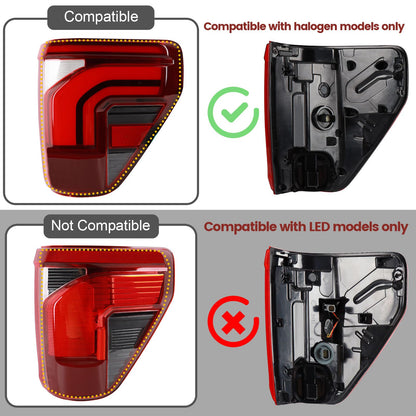LED Tail lights W/Blind Spot Assembly Compatible with 2024 2025 Ford F150 King Ranch/Lariat/Limited/Platinum W/O Onboard Scales OE Style Rear Light Taillights Replacement for FO2819161 RL3Z13404B