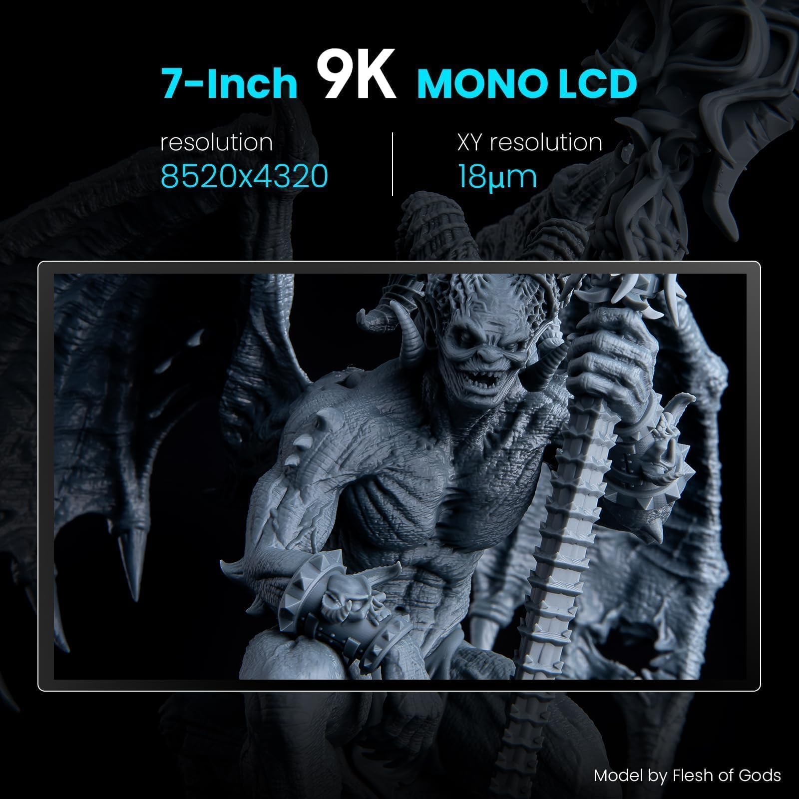 ELEGOO Mars 4 MSLA 3D Printer with 7" 9K Monochrome LCD, UV Resin Photocuring Printer, Multiple Print Modes, Printing Size of 6.04 x 3.06 x 6.89 inches